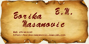 Borika Mašanović vizit kartica